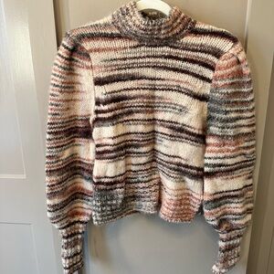 Veronica M Multicolor Striped Turtleneck Sweater